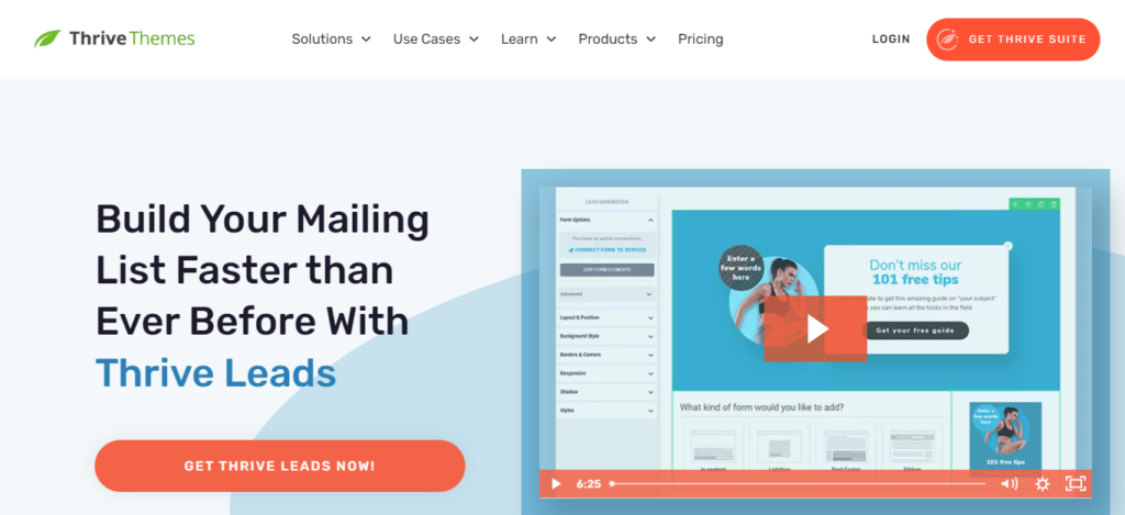 Thrive Leads best email marketing wordpress plugin
