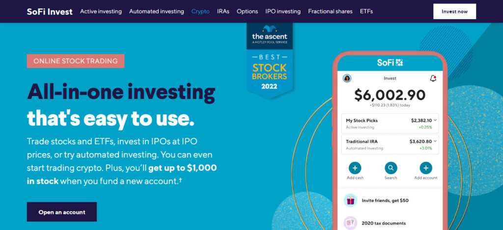 Best investment apps SoFi Invest