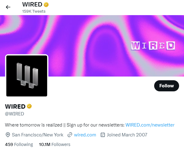 Wired Twitter Account