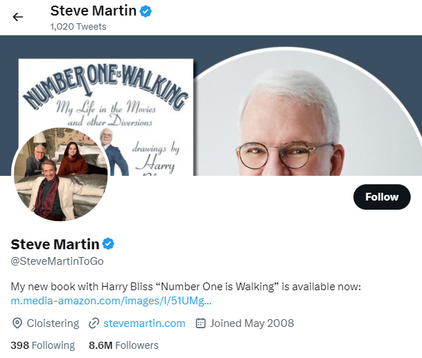 Steve Martin best twitter accounts