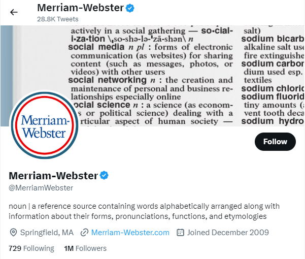 Merriam-Webster best twitter accounts