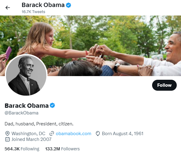Barack Obama best twitter account