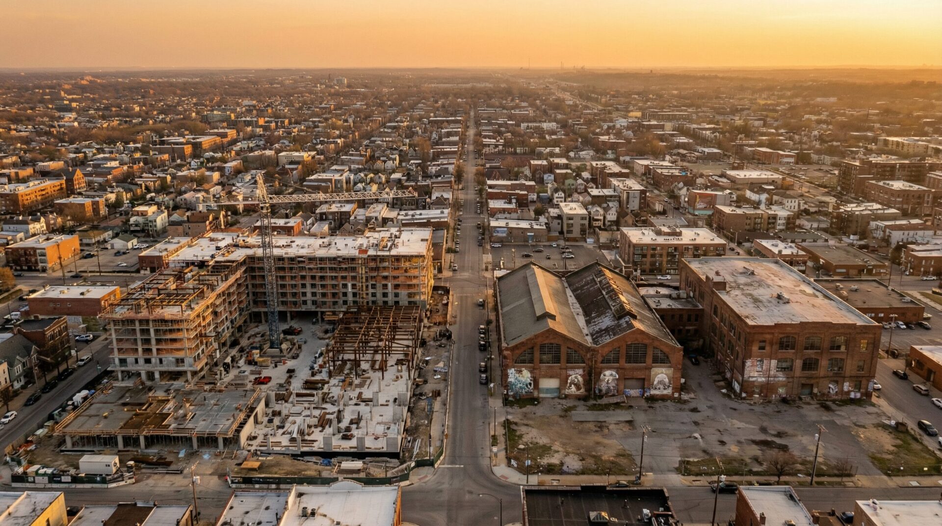 urban revitalization construction scene in an opportunity zone